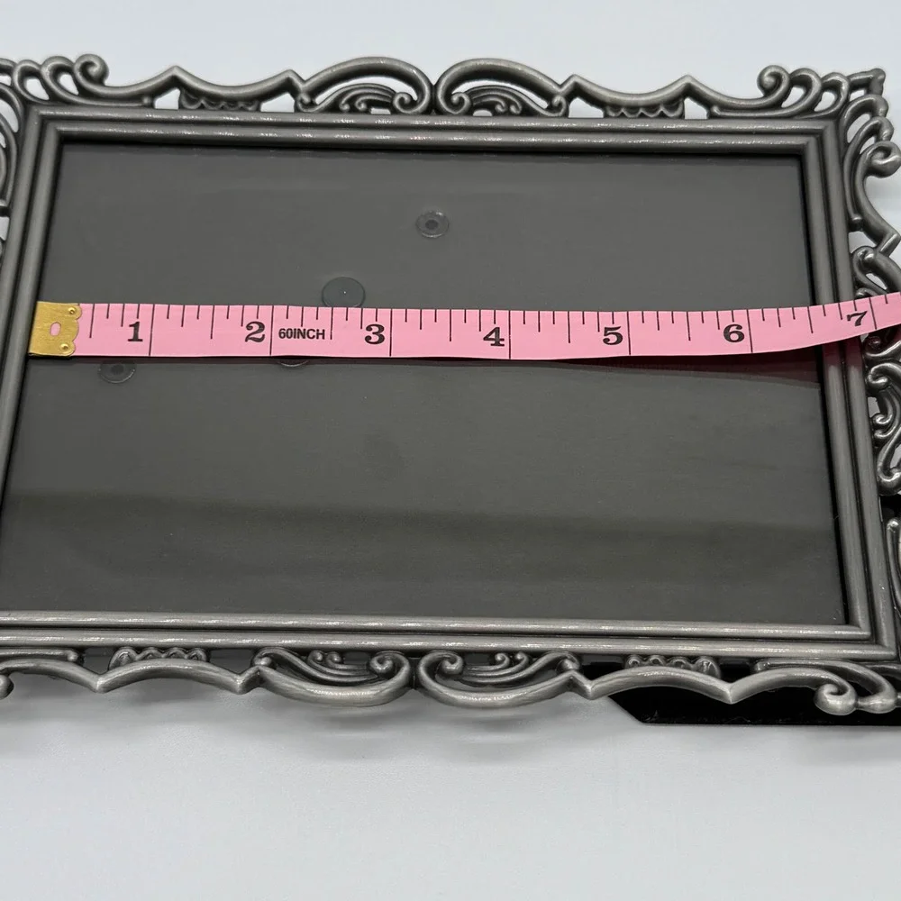 Vintage Malden Silvertone Metal Scrollwork Filigree 5x7 Photo Picture Frame